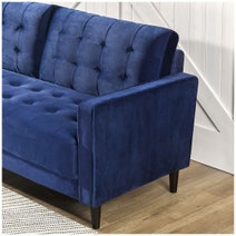 Zinus 3 Seater Sofa Mid-Century Velvet Couch Benton - Navy Blue AU-USSBTF-3NV hero image