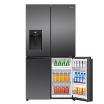Hisense 615L PureFlex French Door Fridge with Ice and Water Dispenser Dark Stainless HRCD615TBW hero image
