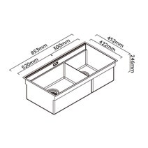 Abey Boutique Piazza Plus Double Bowl Sink PZQ520D hero image