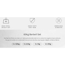Cortex 65KG Tri-Grip 25MM Standard Barbell Weight Set CSST-WPSTGSET-F hero image