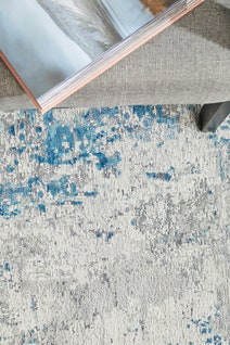 Rug Culture Illusions Large Blue & Silver Rug 400X80CM - ILU-132-BLUE-40080 hero image