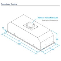 Whispair X3W12S5.EPP 120cm Washington Under Cupboard Rangehood with Pro Plus External Remote Motor hero image