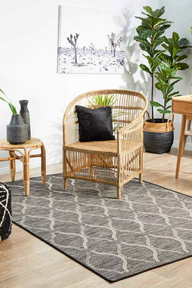 Rug Culture Terrace Extra Large Black Rug 330X240CM - TER-5501-BLK-330X240 hero image