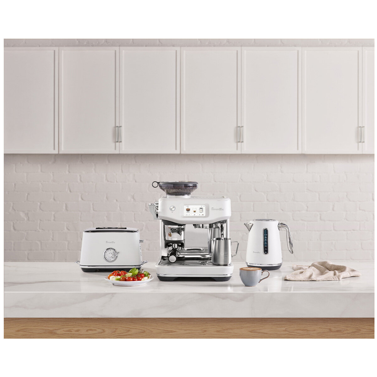 Breville the Barista Touch Impress Espresso Machine Sea Salt BES881SST hero image