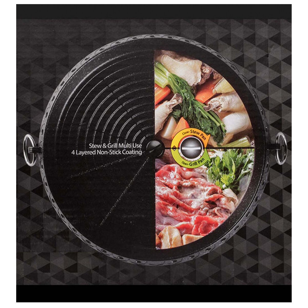 SOGA Barbecue Non-stick Grill Pan STONEBBQPLATEROUND hero image