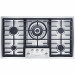 Miele 90cm 5 Burner Natural Gas Cooktop with Dual Wok Burner and QuickStart Controls Stainless Steel KM2357-1 hero image