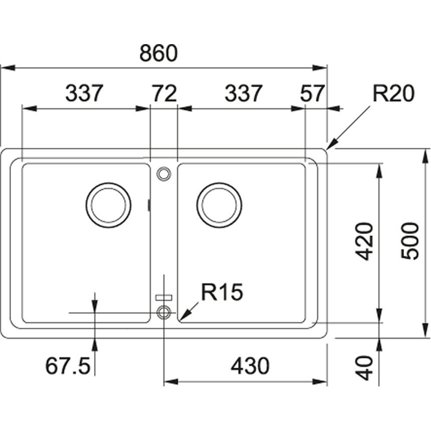Franke BFG620ONYX Basis Double Bowl Inset Sink hero image
