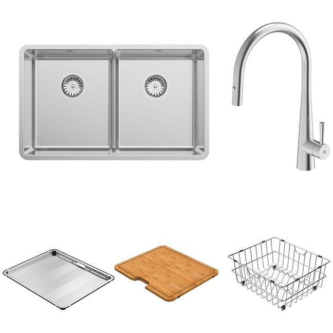 Abey Lucia Double Bowl Sink Pack LUA200TPK | Appliances Online