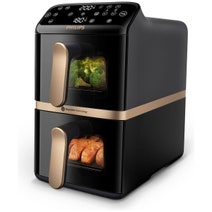 Philips 4000 Series 10L Stacked Dual Basket Airfryer Black NA462-70 hero image