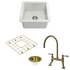 Turner Hastings Cuisine 46 Sink Pack with Brushed Brass Ludlow Bridge Mixer Tap and Accessories PKG044 image NaN
