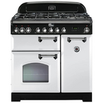 Falcon 90cm Classic Deluxe Freestanding Dual Fuel Oven/Stove White and Chrome CDL90DFWH-CH hero image