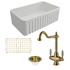 Turner Hastings Novi 75 Butler Sink Pack with Brushed Brass Providence Double Mixer Tap and Accessories PKG022 image NaN