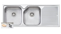Oliveri NP671 Nu-Petite Double Bowl Right Hand Drainer Topmount Sink hero image