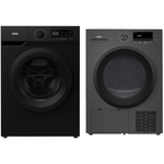 Mykin 8kg Front Load Washer & 10kg Heat Pump Dryer Black Package (Stackable) MFLW800BMHPD1000B hero image