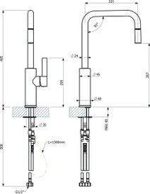 Armando Vicario LUZ Kitchen Mixer Tap with Pull Out hero image
