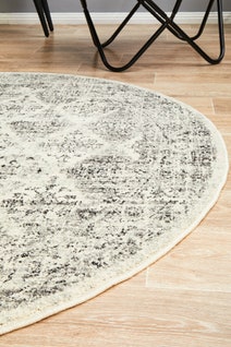 Rug Culture Century Small White & Charcoal Rug 150X150CM - CEN-999-GREY-150X150 hero image