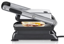 Sunbeam Compact Cafe Grill Sandwich Press & Contact Grill and Classic Banquet Fry Pan Pack GR8210FP5910 hero image