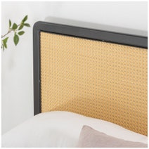 Zinus Double Bed Frame with Black Rattan Headboard and Metal Base AU-FBMMH8ZC-14D hero image
