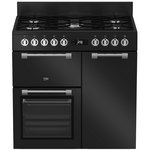 Beko 90cm Multifunction Dual Fuel Black Freestanding Oven/Stove BRC916GMB hero image