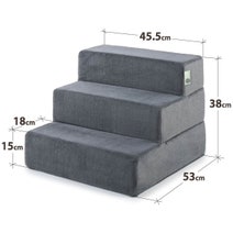 Zinus 3 Step Pet Stairs Ramp Ladder Charcoal AU-PS-D2115C hero image