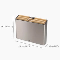 Joseph Joseph Folio Steel Bamboo 3-piece Chopping Board Set with Stainless-steel Storage Case 60229 hero image