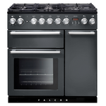 Falcon 90cm Nexus Freestanding Dual Fuel Oven/Stove Slate and Chrome NEX90DFSL-CH hero image