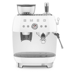Smeg 50s Style Espresso Machine with Built-in Grinder White EGF03WHAU hero image