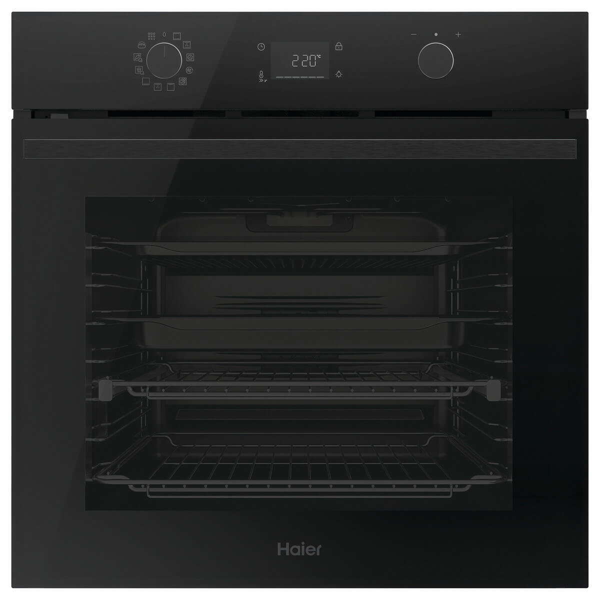 Haier 60cm 500 Series 12 Function Pyrolytic Built-in Oven with Air Fry Black HWO60S12EPB5 hero image