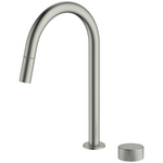 Abey Poco Gooseneck Pull Out Kitchen Mixer Tap Brushed Nickel 8K2-BN-LF hero image
