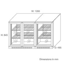 Husky 307L Triple Glass Door Bar Fridge HUS-C3-840-BLK hero image
