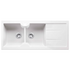 Turner Hastings Cuisine 116 x 50 Inset or Undermount Double Bowl Right Hand Drainer Sink with Tap Hole - Gloss White CUD116FS-RHD image NaN