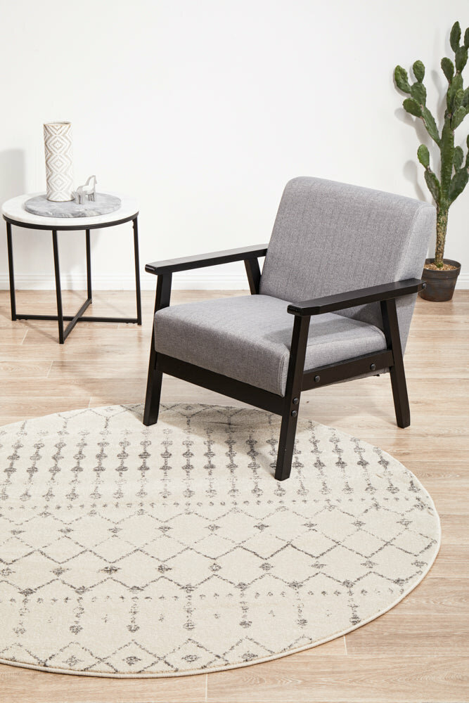 Rug Culture Chrome Medium Silver & Off White Rug 200X200CM - CRO-ELS-SIL-200X200 hero image