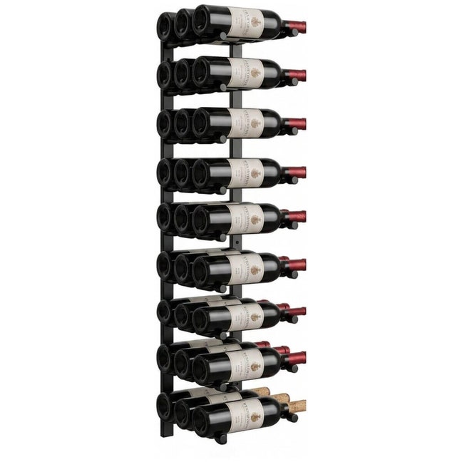 Peg Wine Rack KingsBottle 27 Bottle Offset Peg Metal Rail Wall-Mounted Wine Rack ...