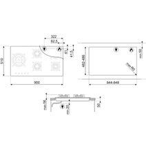 Smeg Classic 90cm Gas on Tempered Glass Cooktop PV395LNAU hero image