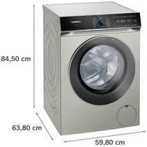 Siemens iQ700 10kg Front Load Washing Machine with i-Dos Silver Innox WG56B2FSAU hero image