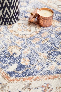 Rug Culture Mayfair Large Blue & Peach Rug 290X200CM - MAY-LOR-BLU-290X200 hero image