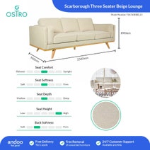 Ostro Scarborough Three Seater Lounge Beige Y36760BBEL23 hero image