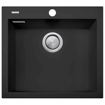 Oliveri Santorini Large Single Bowl Topmount Sink Matte Black ST-MB1551-OF hero image