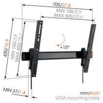 Vogel's WALL3315B Tilting TV Wall Mount For 40 to 65 Inch TVs Black hero image