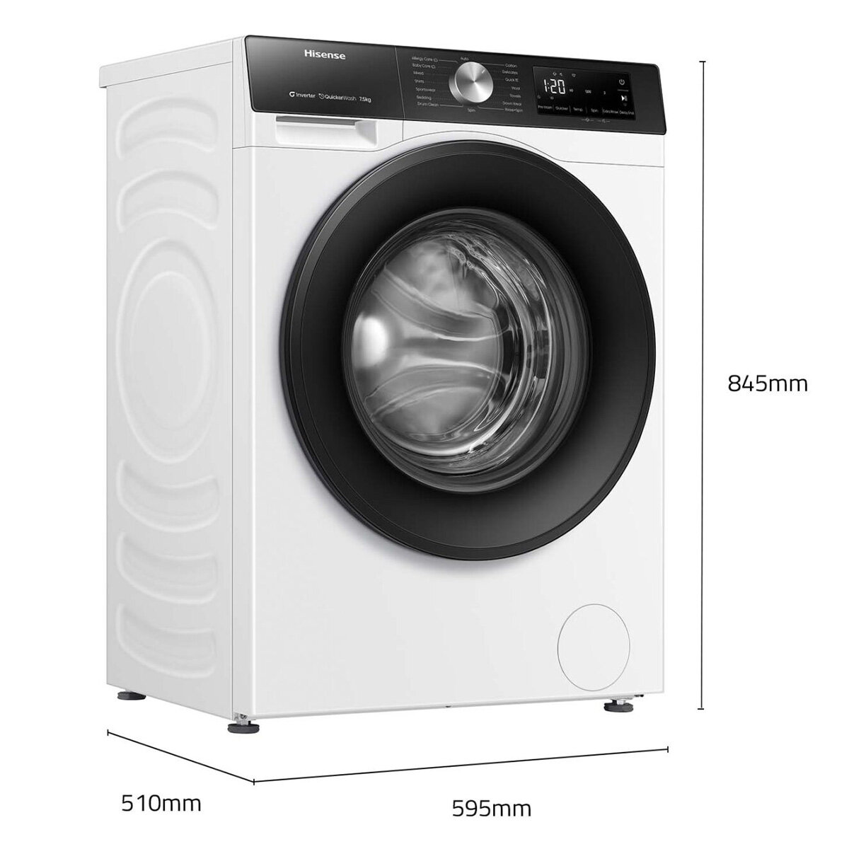 Hisense 7.5kg Series 3 Front Load Washing Machine HWFS7514S hero image