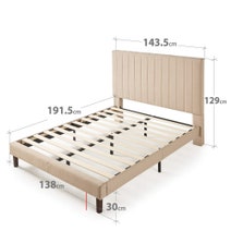 Zinus Debi Double Upholstered Fabric Bed Base Beige AU-FHVP-D hero image