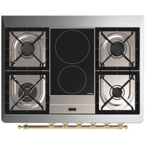 Ilve Majestic 90cm Freestanding Dual Fuel Oven with TFT Control Blue Grey/Brass M09IDNE3-BGG hero image