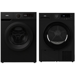 Mykin 8kg Front Load Washer & 8kg Heat Pump Dryer Black Package (Stackable) MFLW800BMHPD800B hero image