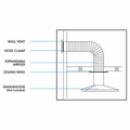 Abey RHH5 125mm Horizontal Ducting Kit - Wall