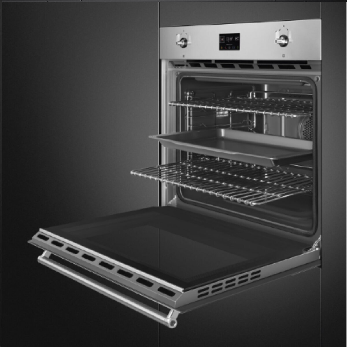 Smeg 76cm Classic Pyrolytic Oven with Single Point Probe SOPA3302TPX hero image