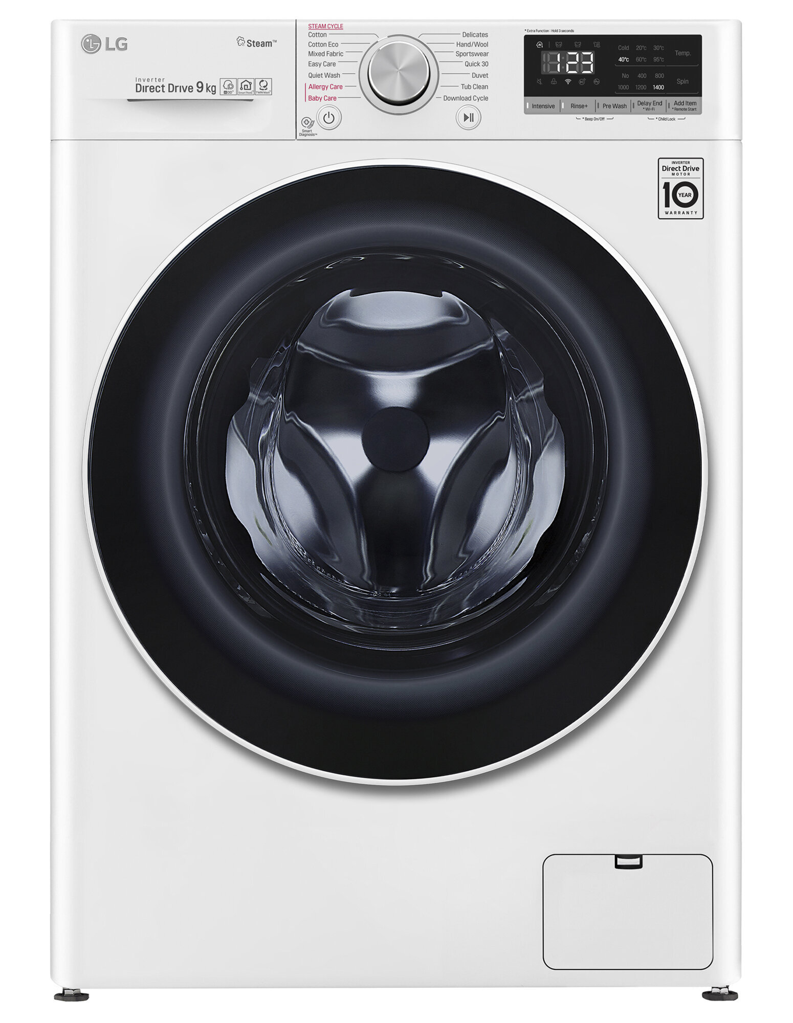 Lg front loader shop washing machine 9kg
