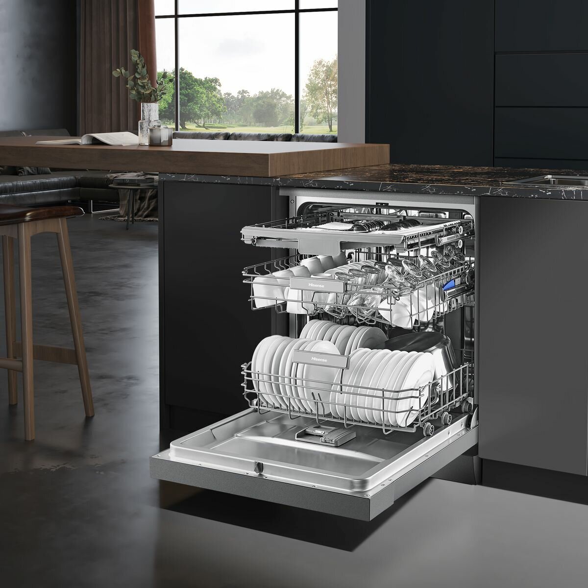 Hisense 60cm Freestanding Stainless Steel Dishwasher HSCM15FS hero image