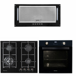 Artusi 60cm Pack Pyrolytic Oven, Gas Cooktop, Rangehood AUM60BPK hero image
