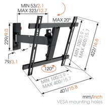 Vogel's WALL2225B Full-Motion TV Wall Mount for 32 to 55 Inch TVs Black hero image