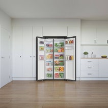 Haier 523L Series 300 Side-by-Side Fridge Non-Plumbed Water Dispenser Black HRF523XHG hero image